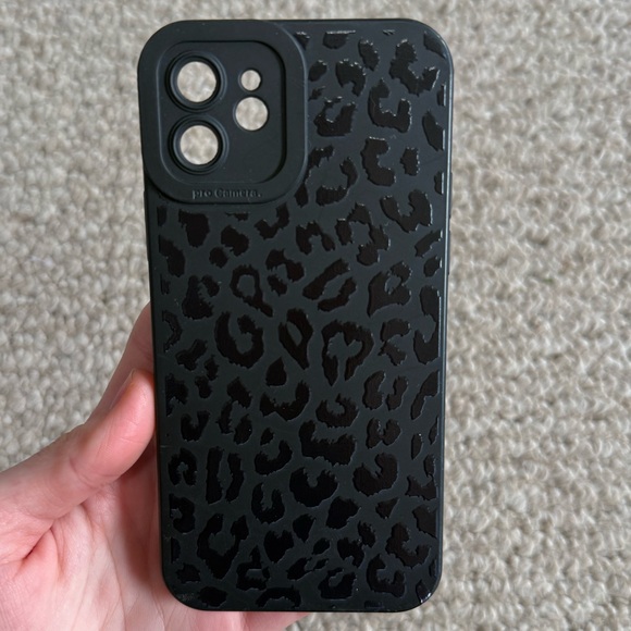 Other - Black Leopard Print IPhone 12 Case